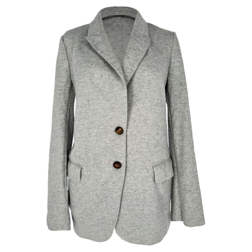 Brunello Cucinelli Single-Breasted Blazer in Grey Cashmere